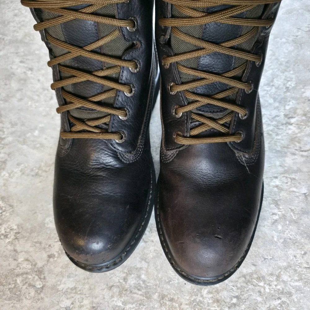 Schmidt Workwear Mens Boots Leather Steel Toe Brown Boots Size 10.5 W Waterproof